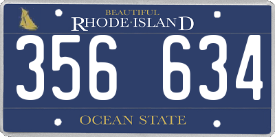 RI license plate 356634