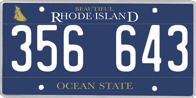 RI license plate 356643