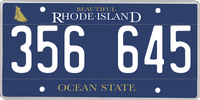 RI license plate 356645