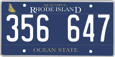 RI license plate 356647