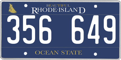 RI license plate 356649