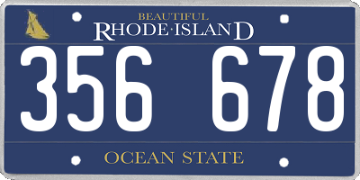 RI license plate 356678