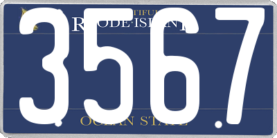 RI license plate 3567