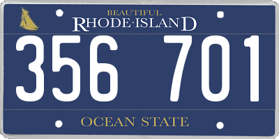 RI license plate 356701