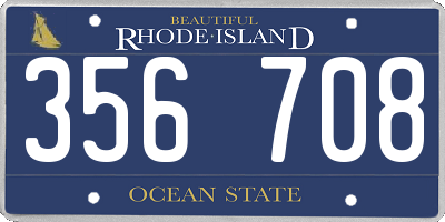 RI license plate 356708