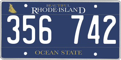 RI license plate 356742