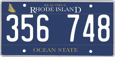 RI license plate 356748