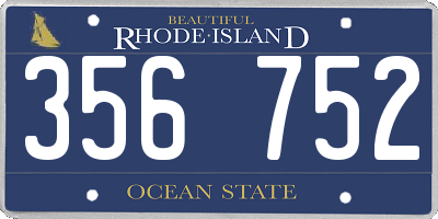 RI license plate 356752