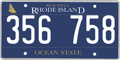 RI license plate 356758