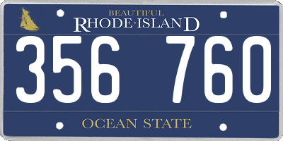 RI license plate 356760