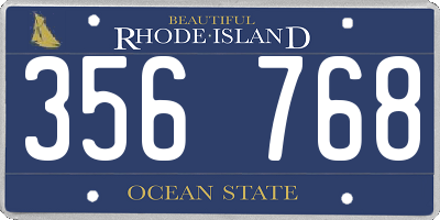 RI license plate 356768