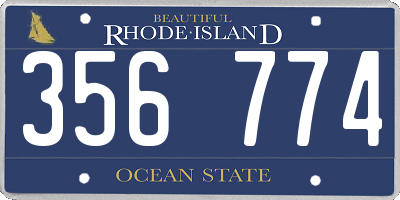 RI license plate 356774
