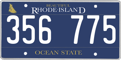 RI license plate 356775
