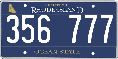 RI license plate 356777