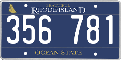 RI license plate 356781