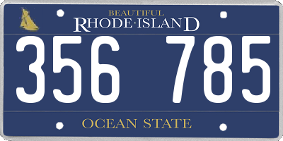 RI license plate 356785