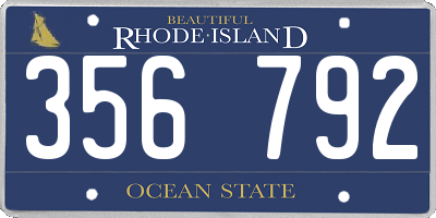 RI license plate 356792