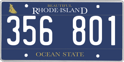 RI license plate 356801
