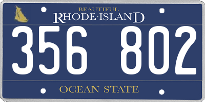 RI license plate 356802