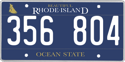 RI license plate 356804