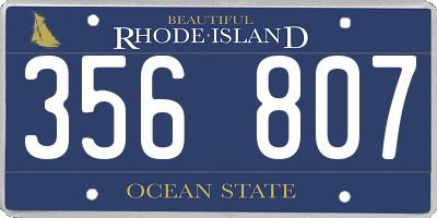 RI license plate 356807