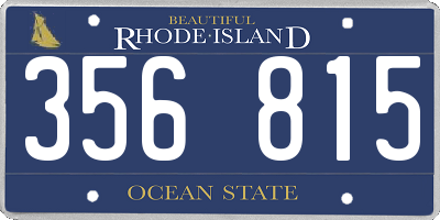RI license plate 356815