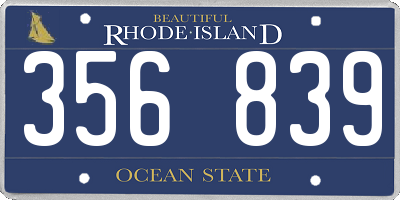RI license plate 356839