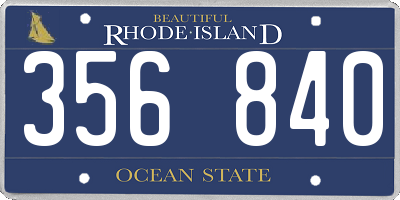RI license plate 356840