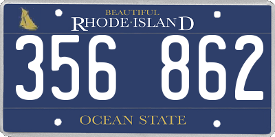 RI license plate 356862