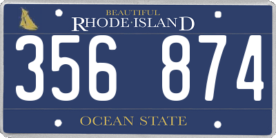 RI license plate 356874