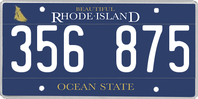 RI license plate 356875