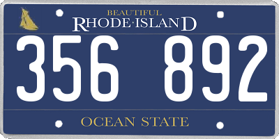 RI license plate 356892