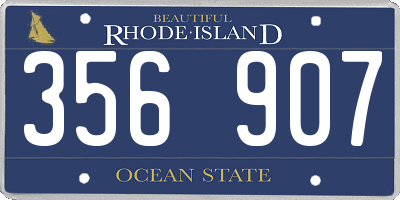 RI license plate 356907