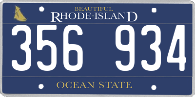 RI license plate 356934