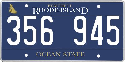 RI license plate 356945