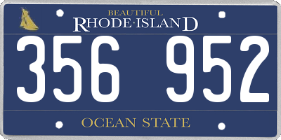 RI license plate 356952