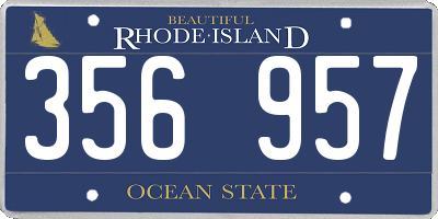 RI license plate 356957