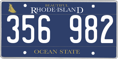 RI license plate 356982
