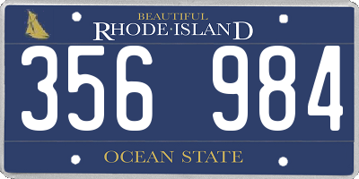RI license plate 356984