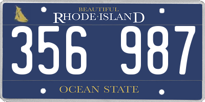 RI license plate 356987