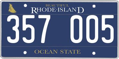 RI license plate 357005