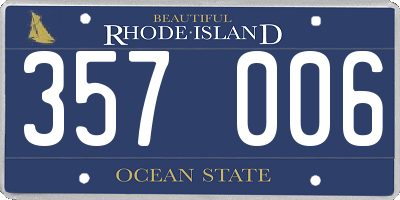 RI license plate 357006