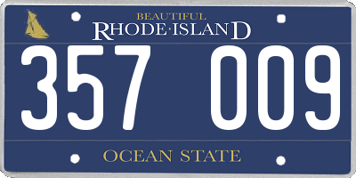 RI license plate 357009