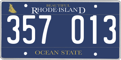 RI license plate 357013