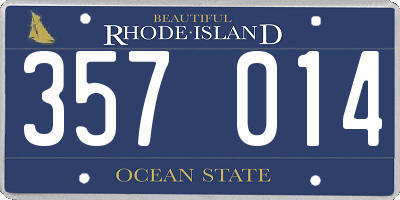 RI license plate 357014