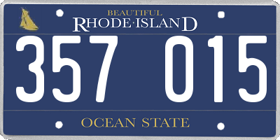 RI license plate 357015