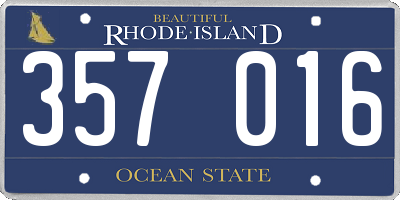 RI license plate 357016