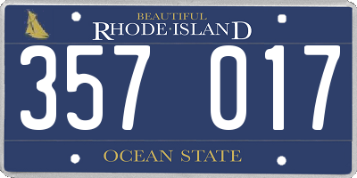 RI license plate 357017