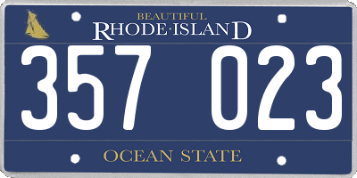 RI license plate 357023