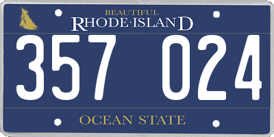RI license plate 357024
